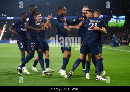 Paris, Frankreich. September 2023. Julien Mattia/Le Pictorium - PSG - Marseille - 24/09/2023 - Frankreich/Ile-de-France (Region)/Paris - PSG Celebration während des Ligue-1-Uberats-Spiels zwischen PSG und Olympique de Marseille im Parc de Princes am 24. September 2023. Quelle: LE PICTORIUM/Alamy Live News Stockfoto