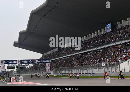 Greater Noida, Indien. September 2023 25. Races of Indian Oil Grand Prix of India auf dem Buddh International Circuit, 24. September 2023 in Picture: MotoGP Race POOL/MotoGP.com/Cordon Pressebilder sind nur zur redaktionellen Verwendung bestimmt. Obligatorische Gutschrift: © MotoGP.com Credit: CORDON PRESS/Alamy Live News Stockfoto