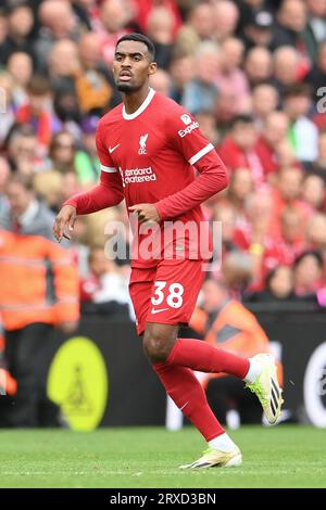 Liverpool, Großbritannien. September 2023. Ryan Gravenberch aus Liverpool während des Spiels der Premier League in Anfield, Liverpool. Auf dem Bild sollte stehen: Gary Oakley/Sportimage Credit: Sportimage Ltd/Alamy Live News Stockfoto