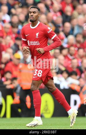 Liverpool, Großbritannien. September 2023. Ryan Gravenberch aus Liverpool während des Spiels der Premier League in Anfield, Liverpool. Auf dem Bild sollte stehen: Gary Oakley/Sportimage Credit: Sportimage Ltd/Alamy Live News Stockfoto