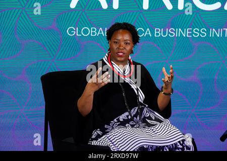 New York, New York, USA. , . Ernestine White-Mifetu während der 2023 UNSTOPPABLE AFRICA Conference, die von der Global African Business Initiative vorgestellt wurde und im Westin Grand Central in New York City im September 21-22 2023 stattfand. Quelle: Jennifer Graylock/Alamy Live News Stockfoto