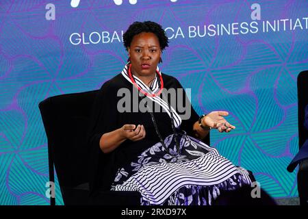 New York, New York, USA. , . Ernestine White-Mifetu während der 2023 UNSTOPPABLE AFRICA Conference, die von der Global African Business Initiative vorgestellt wurde und im Westin Grand Central in New York City im September 21-22 2023 stattfand. Quelle: Jennifer Graylock/Alamy Live News Stockfoto