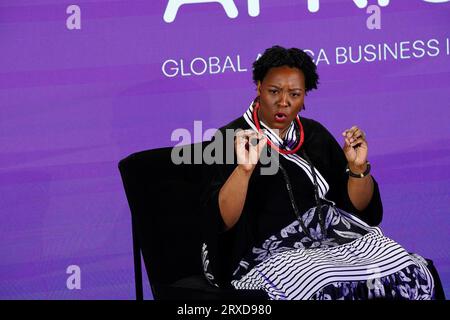 New York, New York, USA. , . Ernestine White-Mifetu während der 2023 UNSTOPPABLE AFRICA Conference, die von der Global African Business Initiative vorgestellt wurde und im Westin Grand Central in New York City im September 21-22 2023 stattfand. Quelle: Jennifer Graylock/Alamy Live News Stockfoto