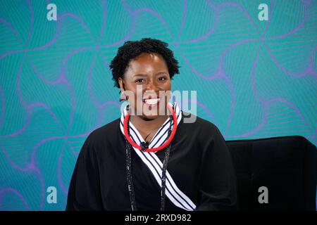 New York, New York, USA. , . Ernestine White-Mifetu während der 2023 UNSTOPPABLE AFRICA Conference, die von der Global African Business Initiative vorgestellt wurde und im Westin Grand Central in New York City im September 21-22 2023 stattfand. Quelle: Jennifer Graylock/Alamy Live News Stockfoto