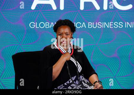 New York, New York, USA. , . Ernestine White-Mifetu während der 2023 UNSTOPPABLE AFRICA Conference, die von der Global African Business Initiative vorgestellt wurde und im Westin Grand Central in New York City im September 21-22 2023 stattfand. Quelle: Jennifer Graylock/Alamy Live News Stockfoto