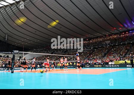 Tokio, Japan. September 2023. Allgemeine Ansicht Volleyball : FIVB Road to Paris Volleyball Qualifier/World Cup 2023 Japan, Turnierspiel der Frauen zwischen Japan und der Türkei im Yoyogi National Stadium in Tokio, Japan. Quelle: Yohei Osada/AFLO SPORT/Alamy Live News Stockfoto