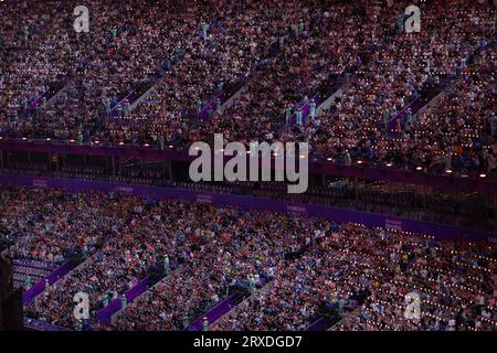 23. SEPTEMBER 2023: Eröffnungszeremonie im Olympiastadion Hangzhou während der China Hangzhou Asian Games 2022 in Hangzhou, China. Quelle: AFLO SPORT/Alamy Live News Stockfoto