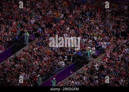 23. SEPTEMBER 2023: Eröffnungszeremonie im Olympiastadion Hangzhou während der China Hangzhou Asian Games 2022 in Hangzhou, China. Quelle: AFLO SPORT/Alamy Live News Stockfoto