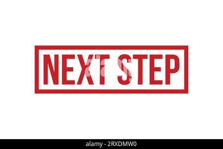 Roter Vektor Mit Gummistempel Für Den Nächsten Schritt Stock Vektor