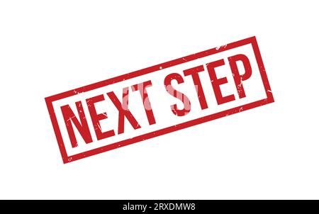 Roter Vektor Mit Gummistempel Für Den Nächsten Schritt Stock Vektor