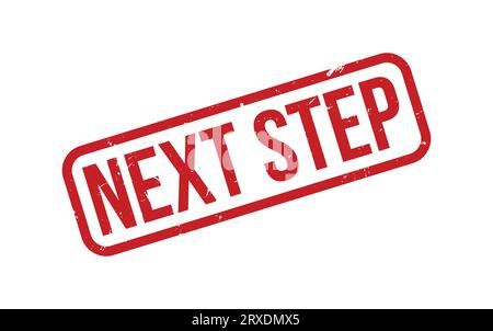 Roter Vektor Mit Gummistempel Für Den Nächsten Schritt Stock Vektor