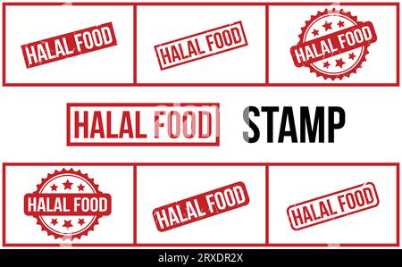 Halal Food Stempel Set Vektor Stock Vektor