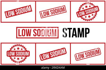 Stempelset Aus Gummi Mit Niedrigem Natriumgehalt, Vektor Stock Vektor