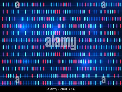 Abstrakter Technologiehintergrund es ist ein Hintergrund, der mit bunten Quadraten angeordnet ist. Zeigt die Experimente in jedem Kulturtank. Es ist ein Stock Vektor