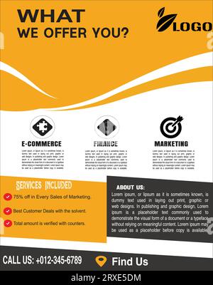 Fantastischer, in Farbe editierbarer Flyer für allgemeines Unternehmensmarketing Stock Vektor