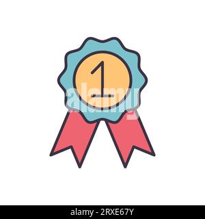 Symbol für Vektorenabzeichen mit Farbbändern Stock Vektor