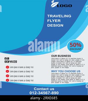 Innovatives, Modernes, Blaues Flyer-Design Stock Vektor