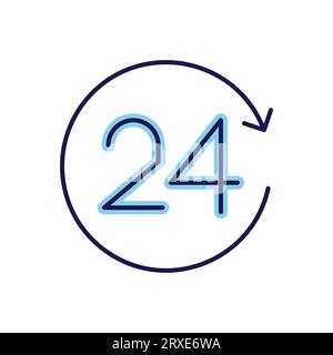 Support-Symbol für Vektordaten rund um die Uhr Stock Vektor