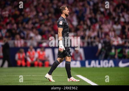 Madrid, Spanien. 24. September 2023; Metropolitano Stadium, Madrid, Spanien, Spanish La Liga Football, Atletico Madrid versus Real Madrid; Jan Oblak Credit: Action Plus Sports Images/Alamy Live News Stockfoto