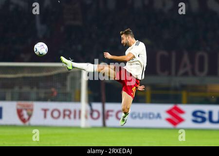 Bryan Cristante von AS Roma während des Spiels der Serie A zwischen Torino FC und AS Roma am 24. September 2023 im Olympiastadion Grande Torino in Turin, Ita Stockfoto