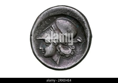 Antike griechische Silber Stater Münze Stockfoto