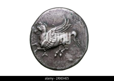 Antike griechische Silber Stater Münze Stockfoto