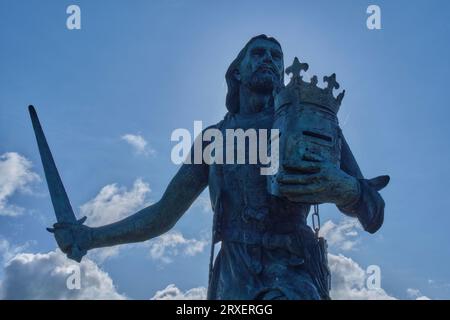 König Eduard I. Statue in Burgh-by-Sands, Carlisle, Cumbria Stockfoto