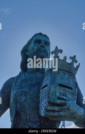 König Eduard I. Statue in Burgh-by-Sands, Carlisle, Cumbria Stockfoto