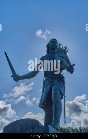 König Eduard I. Statue in Burgh-by-Sands, Carlisle, Cumbria Stockfoto