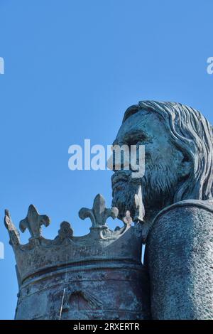 König Eduard I. Statue in Burgh-by-Sands, Carlisle, Cumbria Stockfoto