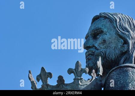 König Eduard I. Statue in Burgh-by-Sands, Carlisle, Cumbria Stockfoto