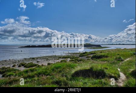 Der Hafen bleibt bei Port Carlisle am Solway Firth, Port Carlisle, Cumbria Stockfoto