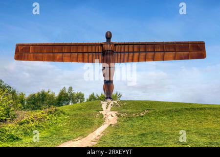 Die größte Engelskulptur der Welt: Angel of the North in Tyne and Wear, England, Vereinigtes Königreich Stockfoto