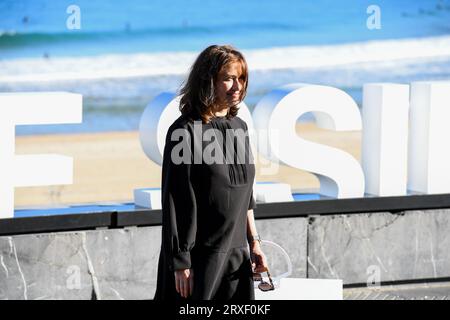 San Sebastian, Spanien. 25. September 2023. Emmanuelle Devos nimmt am 71. Internationalen Filmfestival von San Sebastian Teil. Quelle: Julen Pascual Gonzalez/Alamy Live News Stockfoto