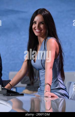 Mailand, Fernsehsendung "La Domenica Sport" - Giusy Meloni Stockfoto