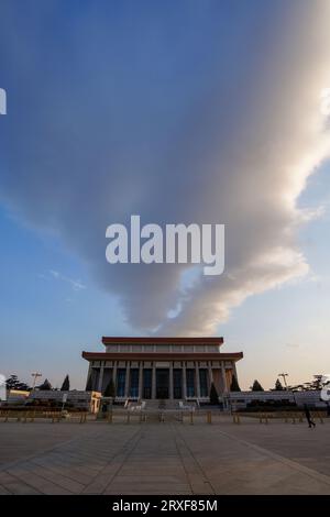 Peking China, 18. Februar 2023: Vorsitzender Der Mao Memorial Hall. Stockfoto