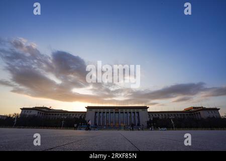 Peking China, 18. Februar 2023: Vorsitzender Der Mao Memorial Hall. Stockfoto