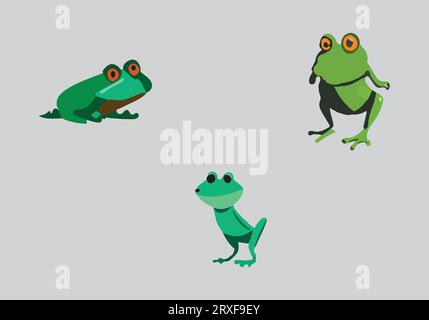 Neues Design mit Kultfigur „Frosch“ im minimalistischen Stil Stock Vektor