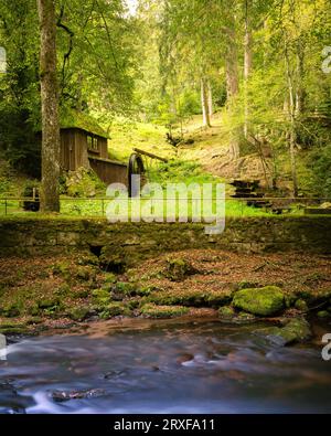 Die Enz im Park Bad Wildbad im Schwarzwald. Baden-Württemberg Stockfoto