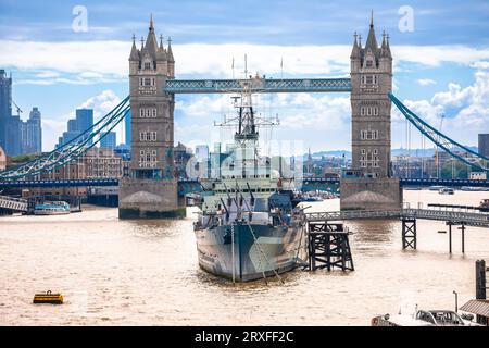 Tower Bridge und Themse Waterfront in London View, Hauptstadt von Großbritannien Stockfoto