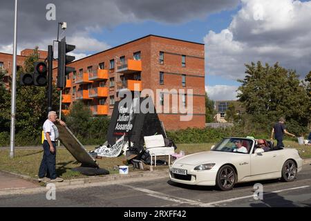 Julian Assange Kampagne ProtestFahrradtour vor der HMP Belmarsh London - nicht ausliefern Assange Kampagne Halten Sie eine Massenproteste Fahrradtour durch die Stadt Stockfoto