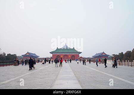 Peking – China, 26. Februar 2023: Haiman Avenue, Himmelstempel, Peking. Stockfoto