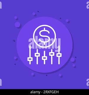 Positionssymbol für dynamische Preisfindung für Web Stock Vektor