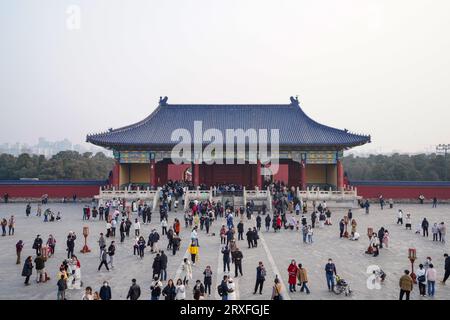 Peking - China, 26. Februar 2023: Peking Tempel des Himmels Gebetstor. Stockfoto