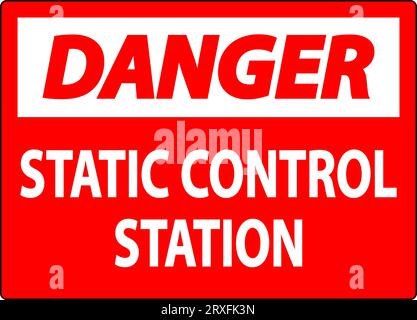Gefahrenschild Statische Kontrollstation Stock Vektor