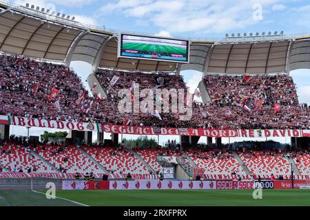 Bari, Italien. September 2023. Fans von SSC Bari während SSC Bari vs US Catanzaro, italienisches Fußball-Spiel der Serie B in Bari, Italien, 24. September 2023 Credit: Independent Photo Agency/Alamy Live News Stockfoto