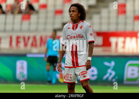 Bari, Italien. September 2023. Mehdi Dorval (SSC Bari) während SSC Bari gegen US Catanzaro, italienisches Fußball-Spiel der Serie B in Bari, Italien, 24. September 2023 Credit: Independent Photo Agency/Alamy Live News Stockfoto