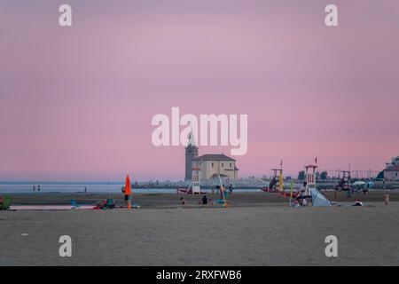 Blick aus der Vogelperspektive auf die Lagune von Caorle in Brussa, Provinz Venedig Stockfoto