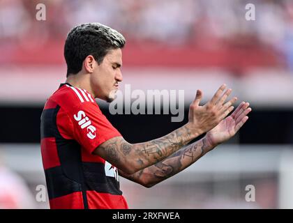 24. September 2023, Morumbi Stadion, Sao Paulo, Brasilien; Brasilien Cup Finale, Sao Paulo versus Flamengo: Pedro von Flamengo Stockfoto