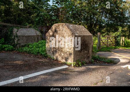 Battle, 15. September 2023: 2. Weltkrieg Panzerfallen in der Nähe der St. Mary's Church Stockfoto